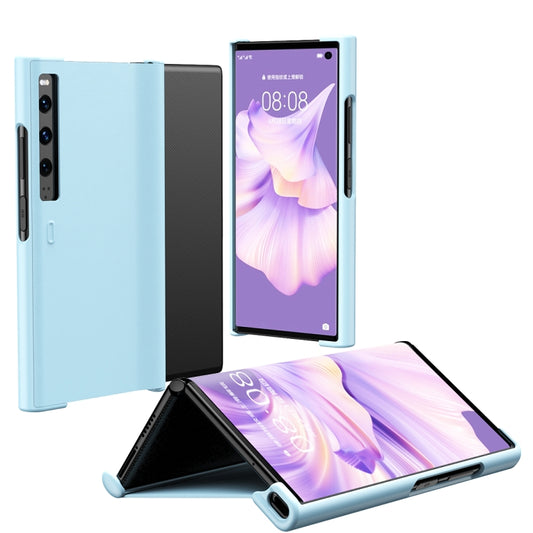 For Huawei Mate Xs 2 Leather Shockproof Phone Case With Holder(Blue) - Huawei Cases by buy2fix | Online Shopping UK | buy2fix