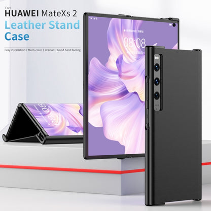 For Huawei Mate Xs 2 Leather Shockproof Phone Case With Holder(White) - Huawei Cases by buy2fix | Online Shopping UK | buy2fix
