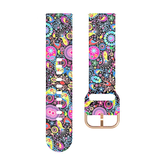For Galaxy Watch 46mm Silicone Watch Band(Jellyfish Flower)
