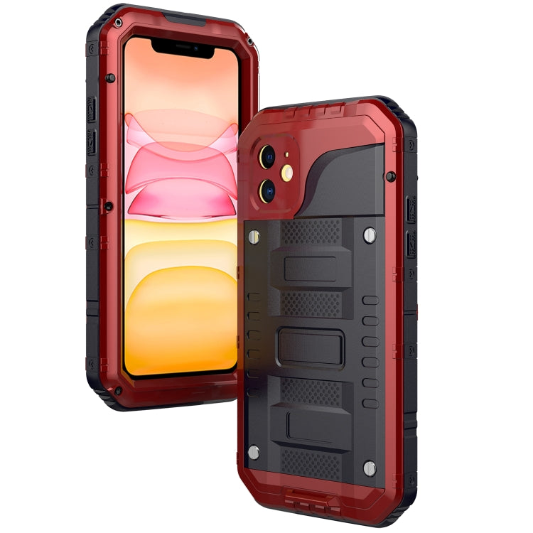 For iPhone 11 Dustproof Shockproof Waterproof Silicone + Metal Protective Case(Red) - iPhone 11 Cases by buy2fix | Online Shopping UK | buy2fix