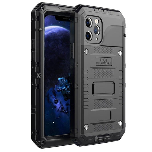 For iPhone 11 Pro Dustproof Shockproof Waterproof Silicone + Metal Protective Case(Black) - iPhone 11 Pro Cases by buy2fix | Online Shopping UK | buy2fix