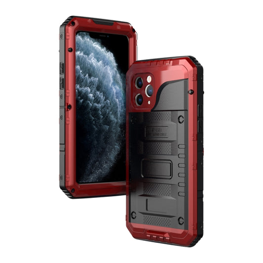 For iPhone 11 Pro Dustproof Shockproof Waterproof Silicone + Metal Protective Case(Red) - iPhone 11 Pro Cases by buy2fix | Online Shopping UK | buy2fix
