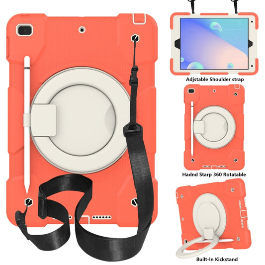 For iPad 10.2 2019/10.2 2020/10.2 2021 Silicone + PC Full Body Protection Tablet Case With Holder & Strap(Orange) - iPad 10.2 Cases by buy2fix | Online Shopping UK | buy2fix