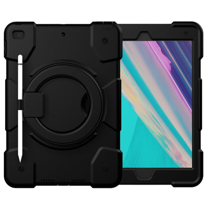 For iPad 10.2 2019/10.2 2020/10.2 2021 Silicone + PC Full Body Protection Tablet Case With Holder & Strap(Black) - iPad 10.2 Cases by buy2fix | Online Shopping UK | buy2fix