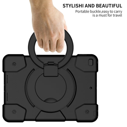 For iPad 10.2 2019/10.2 2020/10.2 2021 Silicone + PC Full Body Protection Tablet Case With Holder & Strap(Black) - iPad 10.2 Cases by buy2fix | Online Shopping UK | buy2fix