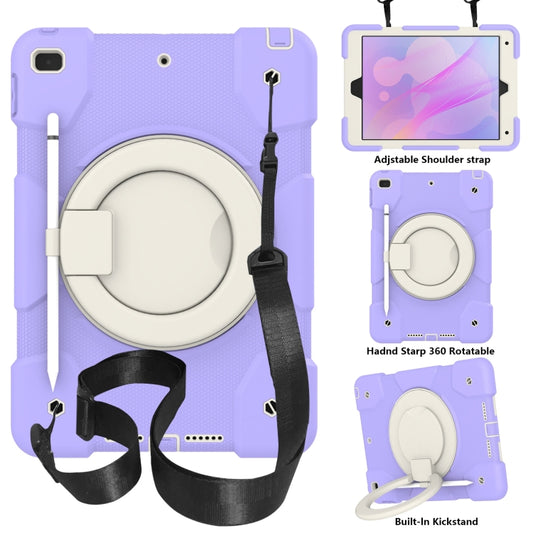 For iPad 10.2 2019/10.2 2020/10.2 2021 Silicone + PC Full Body Protection Tablet Case With Holder & Strap(Purple) - iPad 10.2 Cases by buy2fix | Online Shopping UK | buy2fix