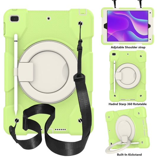 For iPad 10.2 2019/10.2 2020/10.2 2021 Silicone + PC Full Body Protection Tablet Case With Holder & Strap(Green) - iPad 10.2 Cases by buy2fix | Online Shopping UK | buy2fix