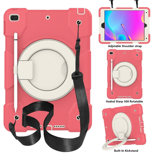 For iPad 10.2 2019/10.2 2020/10.2 2021 Silicone + PC Full Body Protection Tablet Case With Holder & Strap(Red) - iPad 10.2 Cases by buy2fix | Online Shopping UK | buy2fix