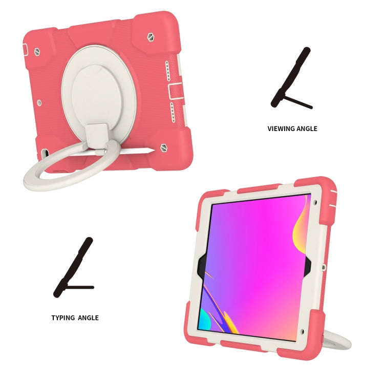 For iPad 10.2 2019/10.2 2020/10.2 2021 Silicone + PC Full Body Protection Tablet Case With Holder & Strap(Red) - iPad 10.2 Cases by buy2fix | Online Shopping UK | buy2fix