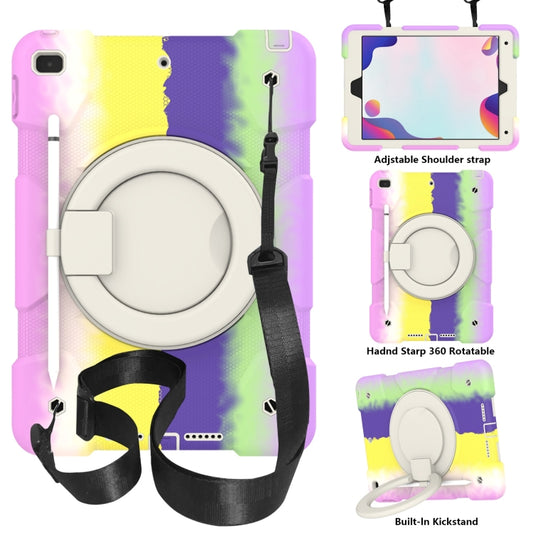For iPad 10.2 2019/10.2 2020/10.2 2021 Silicone + PC Full Body Protection Tablet Case With Holder & Strap(Colorful Purple) - iPad 10.2 Cases by buy2fix | Online Shopping UK | buy2fix