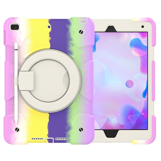 For iPad 10.2 2019/10.2 2020/10.2 2021 Silicone + PC Full Body Protection Tablet Case With Holder & Strap(Colorful Purple) - iPad 10.2 Cases by buy2fix | Online Shopping UK | buy2fix