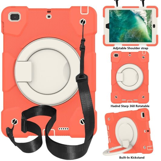 For iPad 9.7 2018 Silicone + PC Full Body Protection Tablet Case With Holder & Strap(Orange) - iPad 9.7 (2018) & (2017) Cases by buy2fix | Online Shopping UK | buy2fix