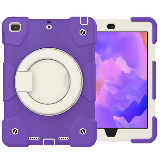 For iPad 9.7 2018 Silicone + PC Full Body Protection Tablet Case With Holder & Strap(Dark Purple) - iPad 9.7 (2018) & (2017) Cases by buy2fix | Online Shopping UK | buy2fix
