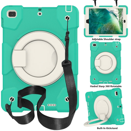 For iPad 9.7 2018 Silicone + PC Full Body Protection Tablet Case With Holder & Strap(Mint Green) - iPad 9.7 (2018) & (2017) Cases by buy2fix | Online Shopping UK | buy2fix