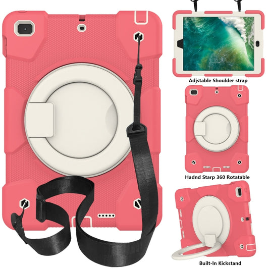 For iPad 9.7 2018 Silicone + PC Full Body Protection Tablet Case With Holder & Strap(Red) - iPad 9.7 (2018) & (2017) Cases by buy2fix | Online Shopping UK | buy2fix