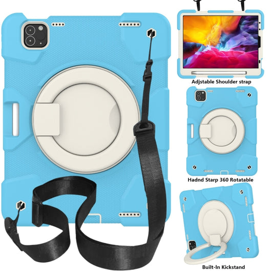 For iPad Pro 11 2020/Pro 11 2018/Air 2020/Air 2022 Silicone + PC Full Body Protection Tablet Case With Holder & Strap(Sky Blue) - iPad Air (2022) / (2020) 10.9 Cases by buy2fix | Online Shopping UK | buy2fix