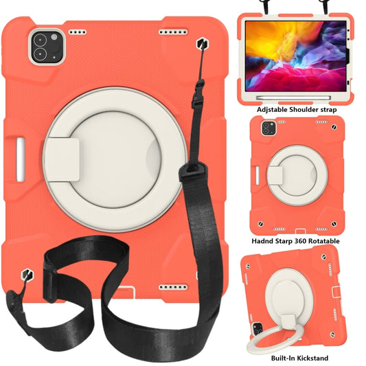 For iPad Pro 11 2020/Pro 11 2018/Air 2020/Air 2022 Silicone + PC Full Body Protection Tablet Case With Holder & Strap(Orange) - iPad Air (2022) / (2020) 10.9 Cases by buy2fix | Online Shopping UK | buy2fix