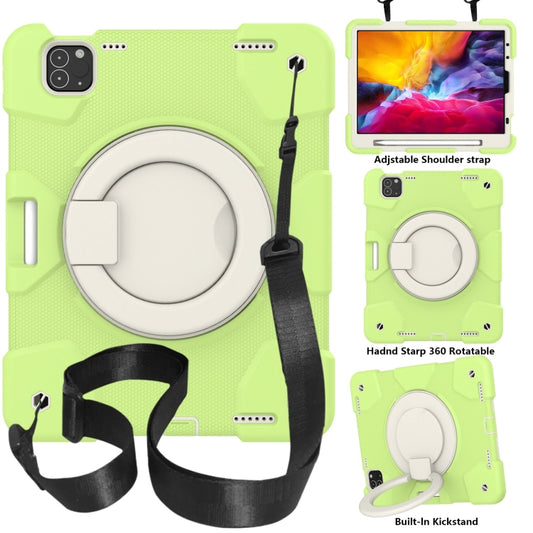 For iPad Pro 11 2020/Pro 11 2018/Air 2020/Air 2022 Silicone + PC Full Body Protection Tablet Case With Holder & Strap(Green) - iPad Air (2022) / (2020) 10.9 Cases by buy2fix | Online Shopping UK | buy2fix