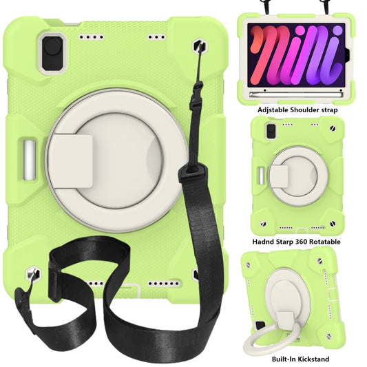 For iPad mini 2021 Silicone + PC Full Body Protection Tablet Case With Holder & Strap(Green) - iPad mini 6 Cases by buy2fix | Online Shopping UK | buy2fix