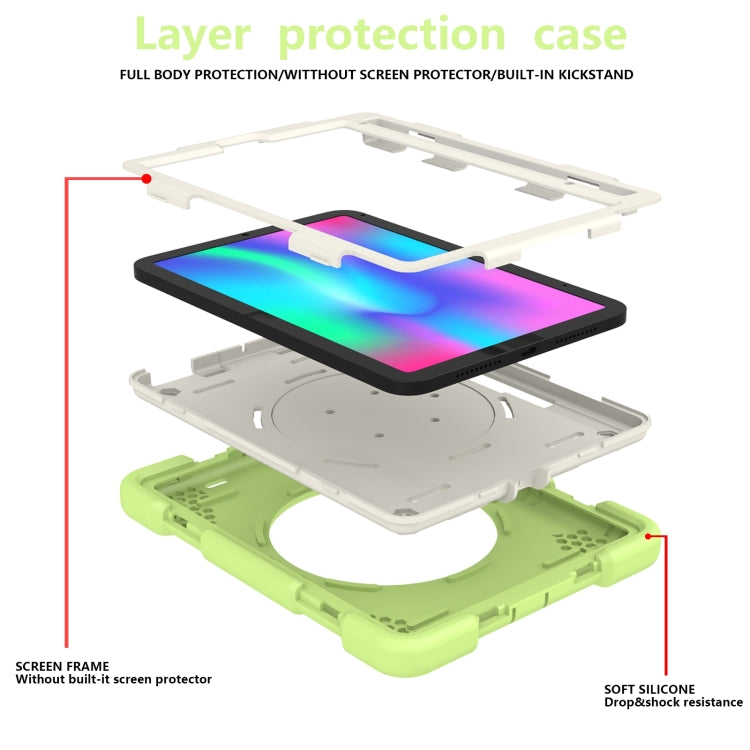 For iPad mini 2021 Silicone + PC Full Body Protection Tablet Case With Holder & Strap(Green) - iPad mini 6 Cases by buy2fix | Online Shopping UK | buy2fix