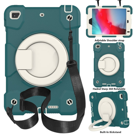 For iPad mini 4 2015/mini 2019 Silicone + PC Full Body Protection Tablet Case With Holder & Strap(Dark Green) - iPad mini (2019) / mini 5 Cases by buy2fix | Online Shopping UK | buy2fix