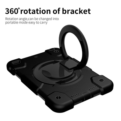 For iPad mini 4 2015/mini 2019 Silicone + PC Full Body Protection Tablet Case With Holder & Strap(Black) - iPad mini (2019) / mini 5 Cases by buy2fix | Online Shopping UK | buy2fix