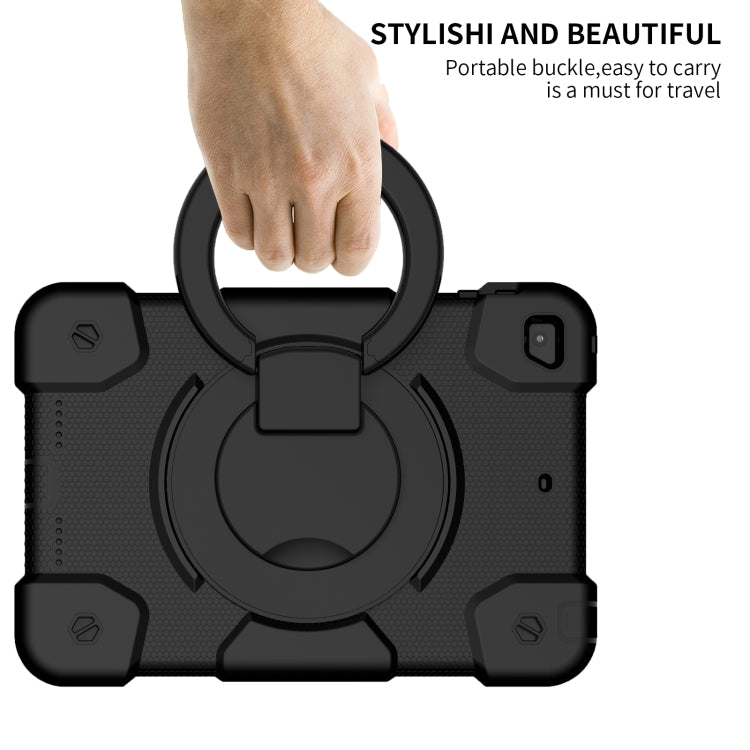 For iPad mini 4 2015/mini 2019 Silicone + PC Full Body Protection Tablet Case With Holder & Strap(Black) - iPad mini (2019) / mini 5 Cases by buy2fix | Online Shopping UK | buy2fix