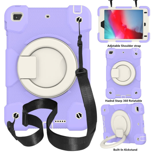 For iPad mini 4 2015/mini 2019 Silicone + PC Full Body Protection Tablet Case With Holder & Strap(Purple) - iPad mini (2019) / mini 5 Cases by buy2fix | Online Shopping UK | buy2fix
