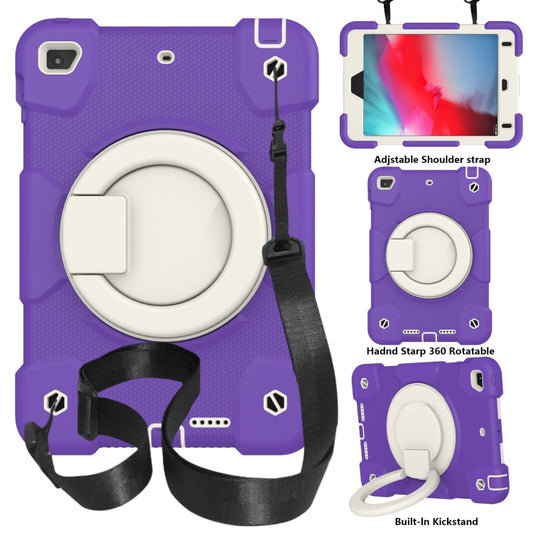 For iPad mini 4 2015/mini 2019 Silicone + PC Full Body Protection Tablet Case With Holder & Strap(Dark Purple) - iPad mini (2019) / mini 5 Cases by buy2fix | Online Shopping UK | buy2fix