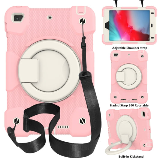 For iPad mini 4 2015/mini 2019 Silicone + PC Full Body Protection Tablet Case With Holder & Strap(Pink) - iPad mini (2019) / mini 5 Cases by buy2fix | Online Shopping UK | buy2fix