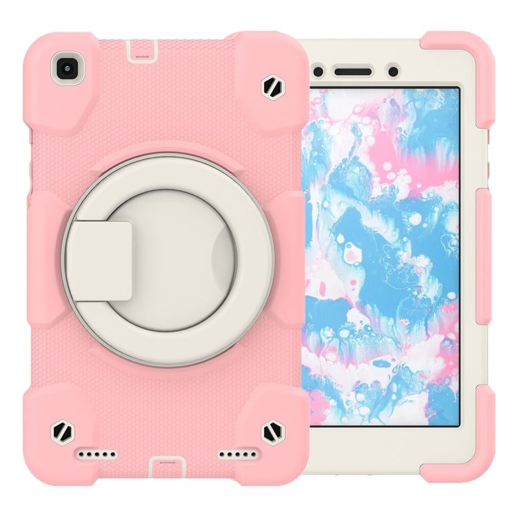 For Samsung Galaxy Tab A 8.0 2019 Silicone + PC Full Body Protection Tablet Case With Holder & Strap(Pink) - Other Galaxy Tab PC by buy2fix | Online Shopping UK | buy2fix