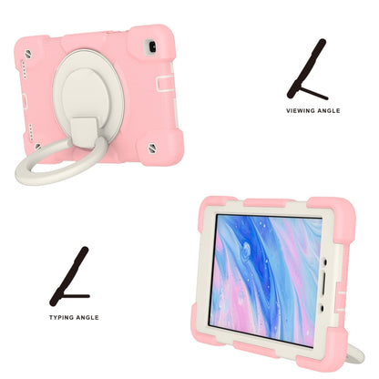 For Samsung Galaxy Tab A 8.0 2019 Silicone + PC Full Body Protection Tablet Case With Holder & Strap(Pink) - Other Galaxy Tab PC by buy2fix | Online Shopping UK | buy2fix
