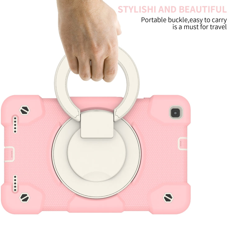For Samsung Galaxy Tab A 8.0 2019 Silicone + PC Full Body Protection Tablet Case With Holder & Strap(Pink) - Other Galaxy Tab PC by buy2fix | Online Shopping UK | buy2fix