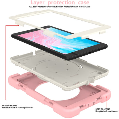For Samsung Galaxy Tab A 8.0 2019 Silicone + PC Full Body Protection Tablet Case With Holder & Strap(Pink) - Other Galaxy Tab PC by buy2fix | Online Shopping UK | buy2fix
