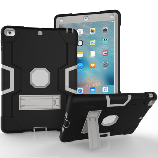 For iPad 4 / 3 / 2 Silicone + PC Protective Case with Stand(Black + White) - iPad 4 & 3 & 2 Cases by buy2fix | Online Shopping UK | buy2fix