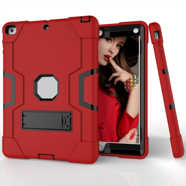 For iPad 4 / 3 / 2 Silicone + PC Protective Case with Stand(Red + Gray) - iPad 4 & 3 & 2 Cases by buy2fix | Online Shopping UK | buy2fix