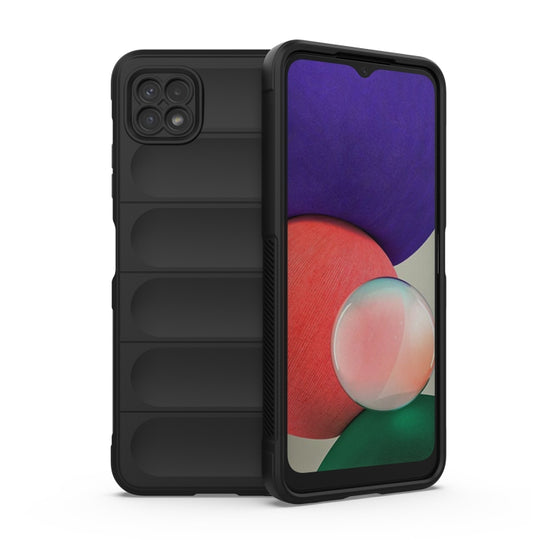 For Samsung Galaxy A22 5G Magic Shield TPU + Flannel Phone Case(Black)