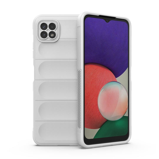 For Samsung Galaxy A22 5G Magic Shield TPU + Flannel Phone Case(White)