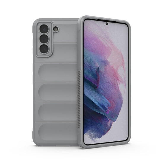 For Samsung Galaxy S21+ 5G Magic Shield TPU + Flannel Phone Case(Grey)