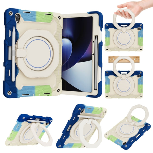 For OPPO Pad Armor Contrast Color Silicone + PC Tablet Case(Colorful Blue) - OPPO by buy2fix | Online Shopping UK | buy2fix