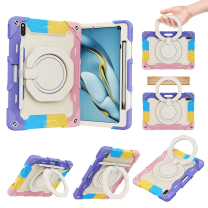 For Huawei Matepad Pro 10.8 Armor Contrast Color Silicone + PC Tablet Case(Colorful Pink) - Huawei by buy2fix | Online Shopping UK | buy2fix