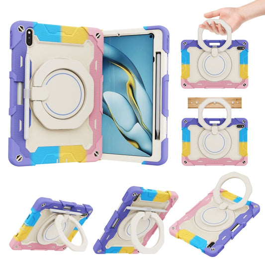 For Huawei Matepad Pro 10.8 Armor Contrast Color Silicone + PC Tablet Case(Colorful Pink) - Huawei by buy2fix | Online Shopping UK | buy2fix