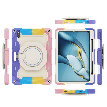 For Huawei Matepad Pro 10.8 Armor Contrast Color Silicone + PC Tablet Case(Colorful Pink) - Huawei by buy2fix | Online Shopping UK | buy2fix
