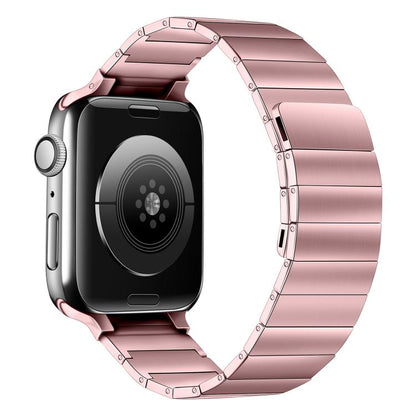 Magnetic Steel Watch Band For Apple Watch Series 9&8&7 41mm / SE 3&SE 2&6&SE&5&4 40mm / 3&2&1 38mm(Rose Pink) by buy2fix