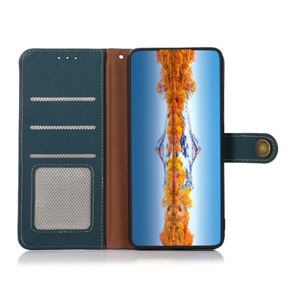 For Motorola Moto G42 KHAZNEH Custer Genuine Leather RFID Phone Case(Green) - Motorola Cases by buy2fix | Online Shopping UK | buy2fix