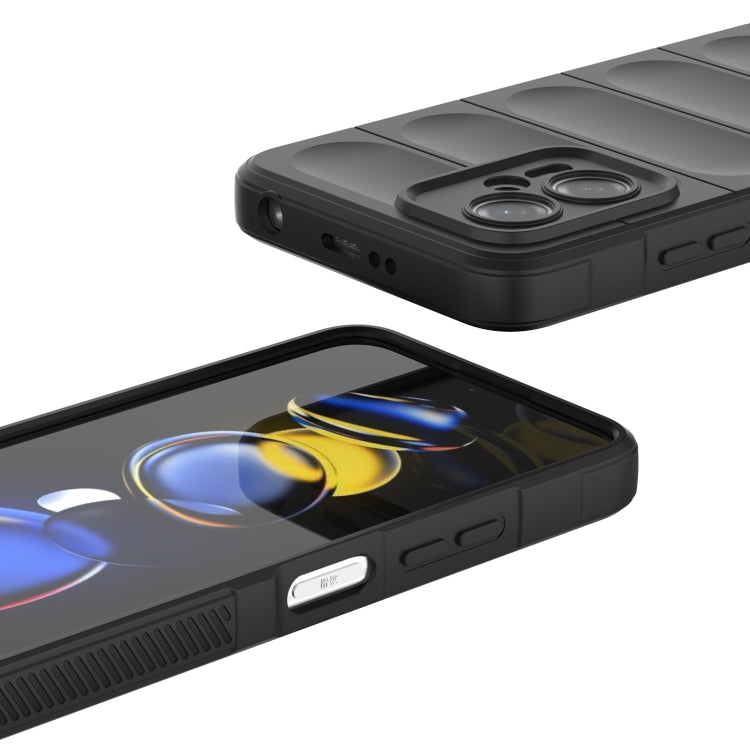 For Xiaomi Redmi Note 11T Pro Magic Shield TPU + Flannel Phone Case(Black) by buy2fix