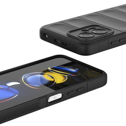 For Xiaomi Redmi Note 11T Pro Magic Shield TPU + Flannel Phone Case(Black) by buy2fix