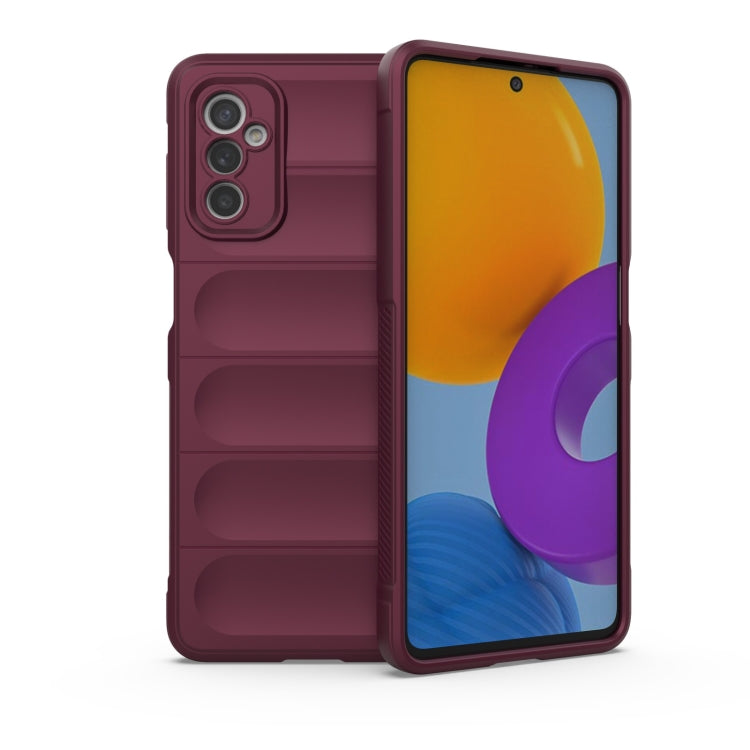 For Samsung Galaxy M52 5G Magic Shield TPU + Flannel Phone Case(Wine Red) by buy2fix