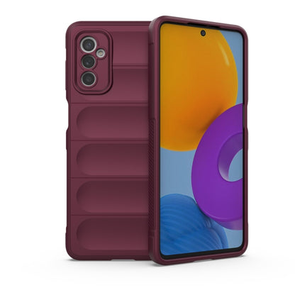 For Samsung Galaxy M52 5G Magic Shield TPU + Flannel Phone Case(Wine Red) by buy2fix