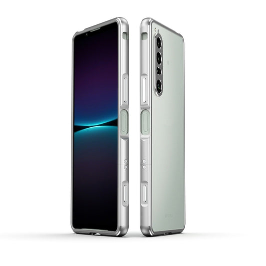 For Sony Xperia 1 IV Aurora Series Lens Protector + Metal Frame Protective Phone Case(Silver) - Sony Cases by buy2fix | Online Shopping UK | buy2fix